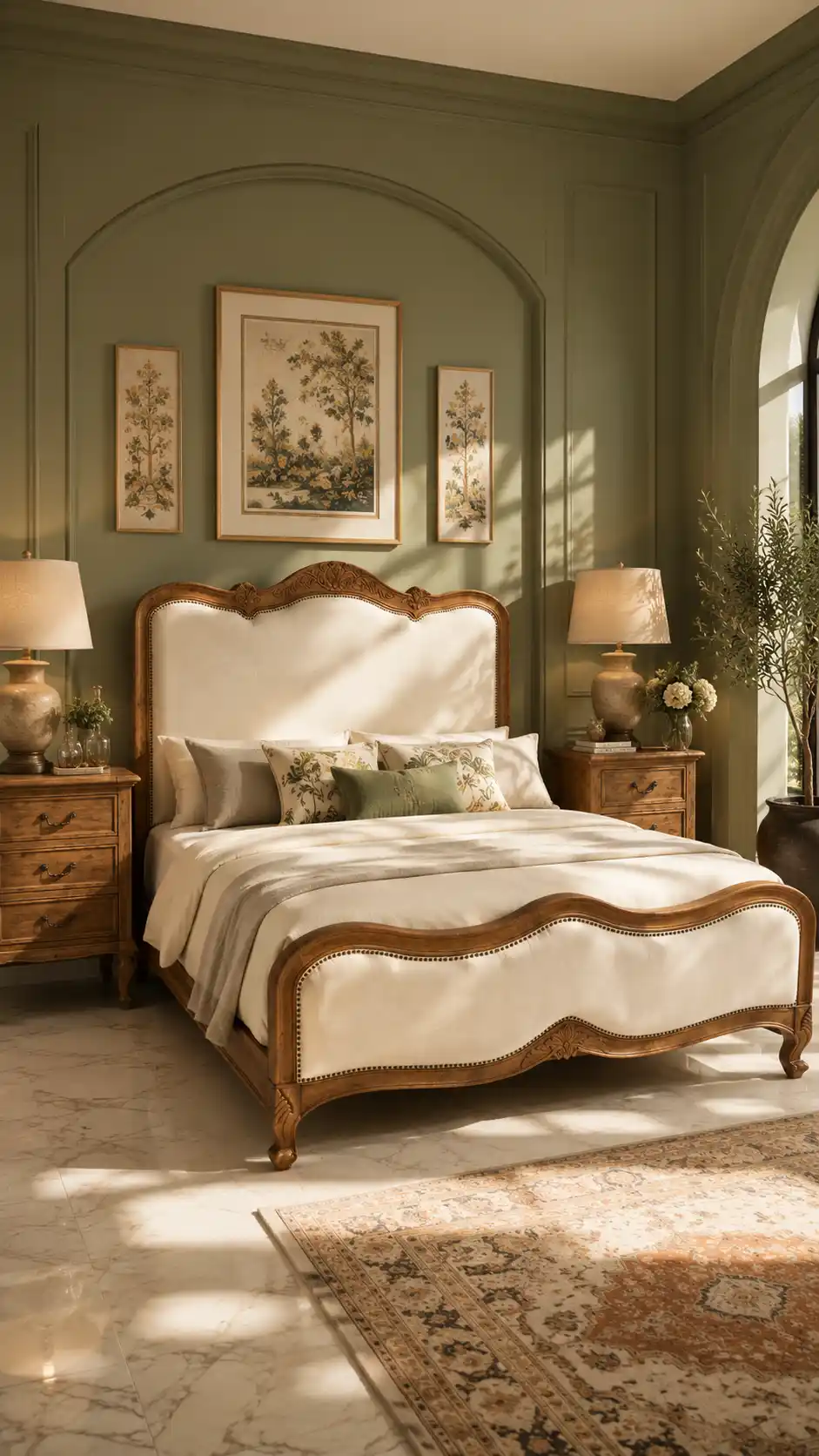 Al-Amira Upholstered Mango Wood Bedstead