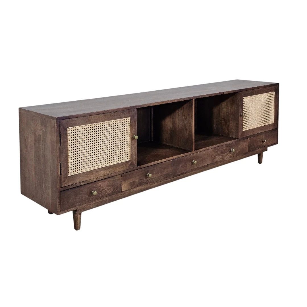 Rattan & Wood TV Unit