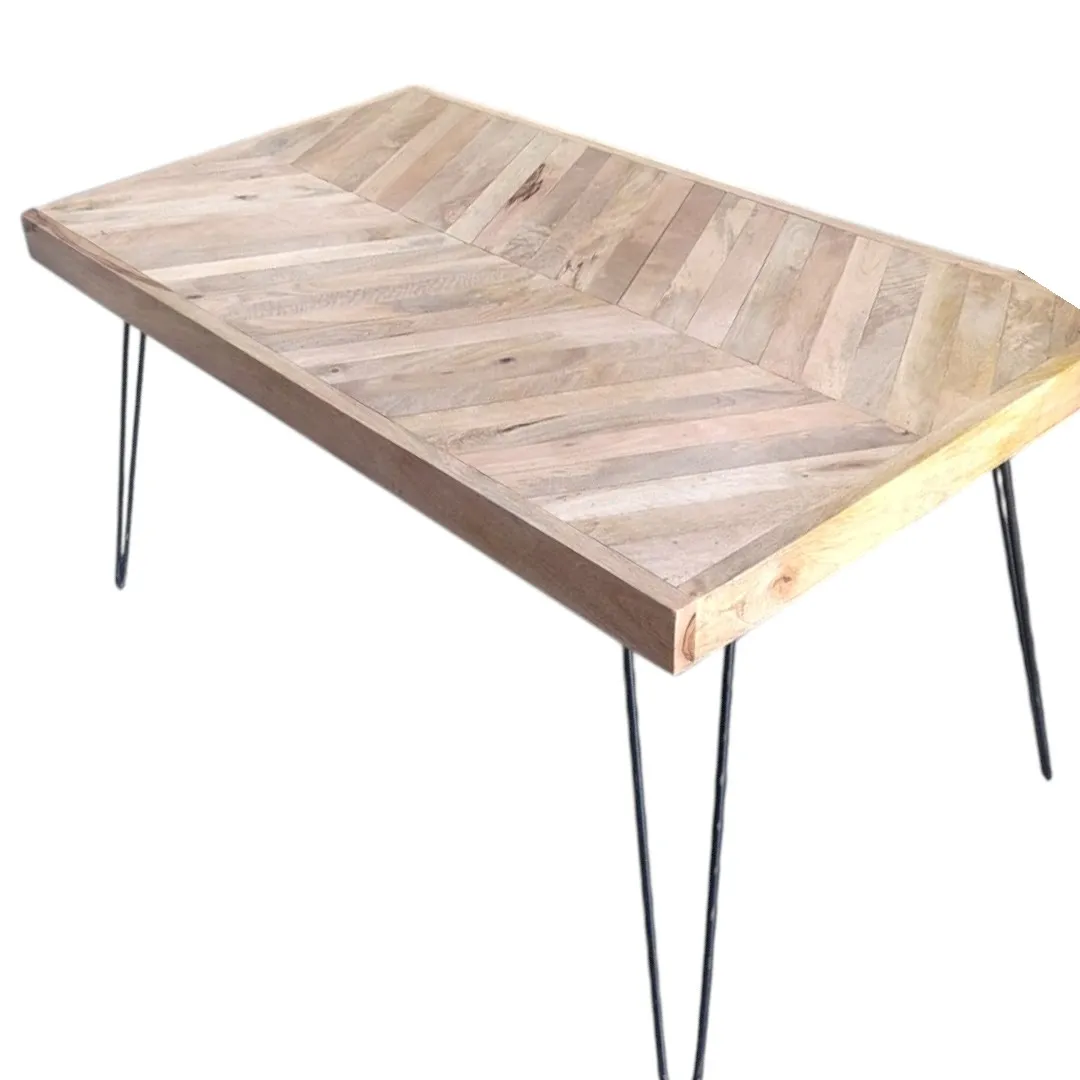 The Zara Chevron Mango Wood Dining Table