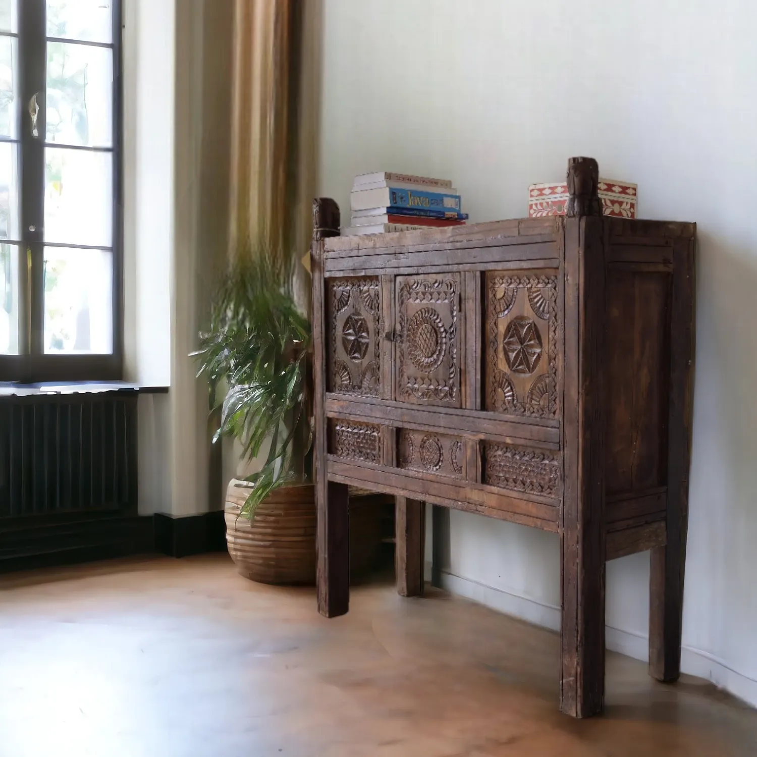 Carved Charm Console Table