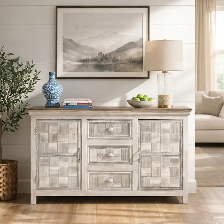 The Avadh Hand-Carved Mango Wood Credenza