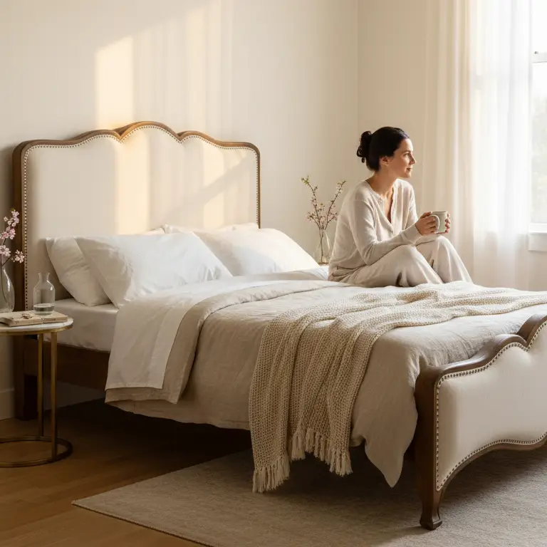 Al-Amira Upholstered Mango Wood Bedstead