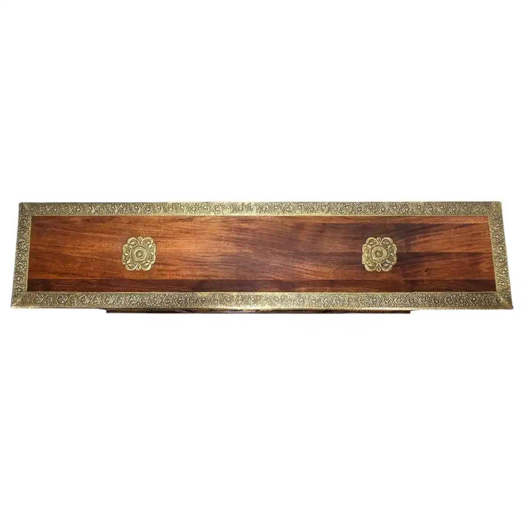 The Zari-Nigar Surahee Solid Rosewood & Brass Media Console