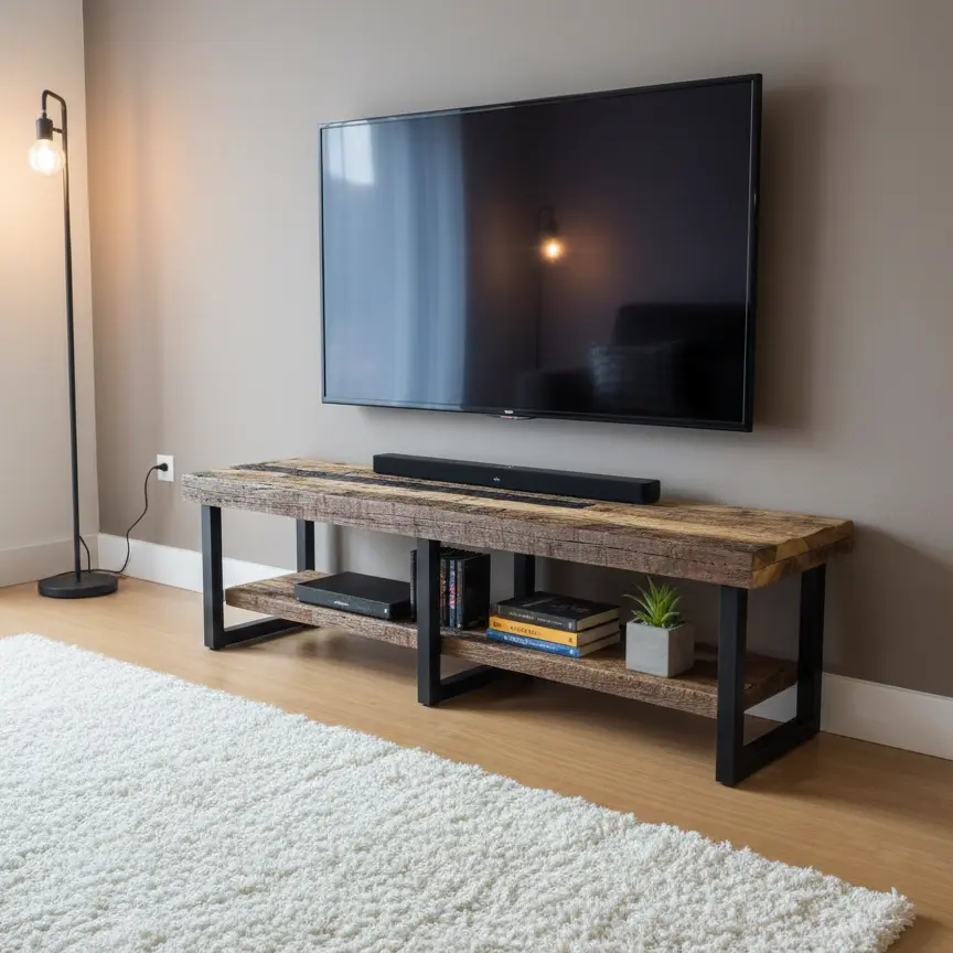 Reclaimed Sleeper Wood Console Bench
