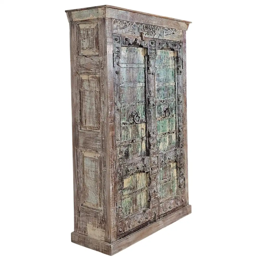 The Madurai Floral Relief Reclaimed Armoire