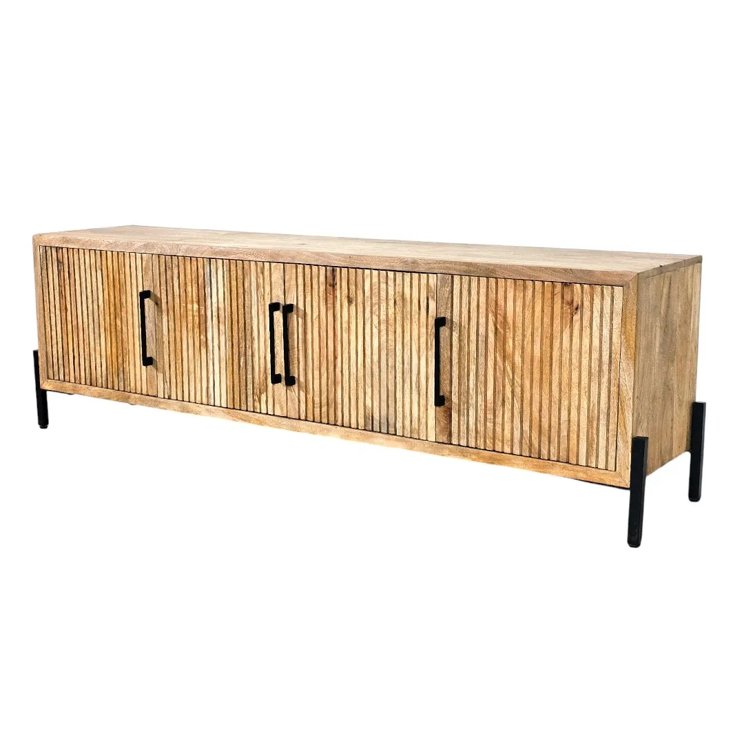 Linear Grooves 4-Door Media Unit