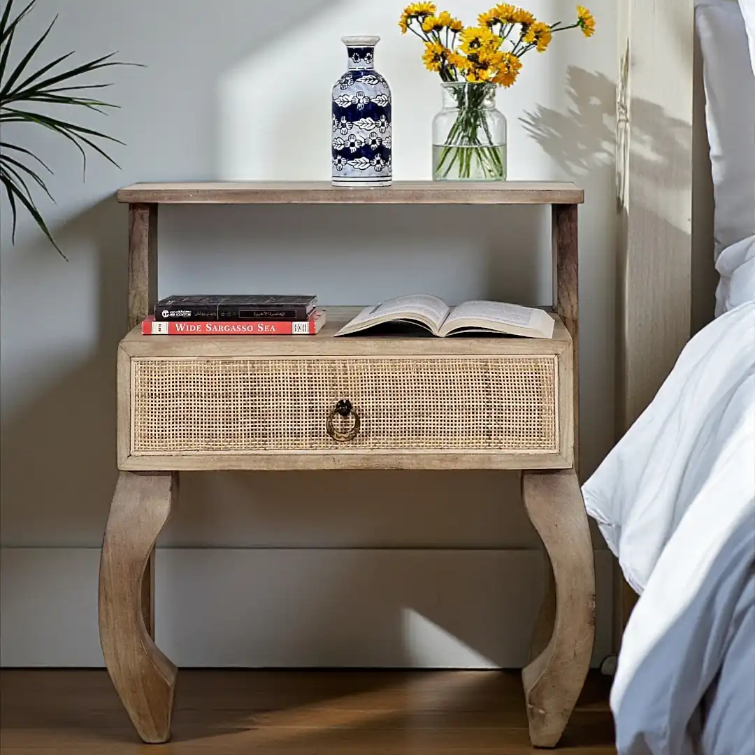Sausalito Tiered Cane Nightstand