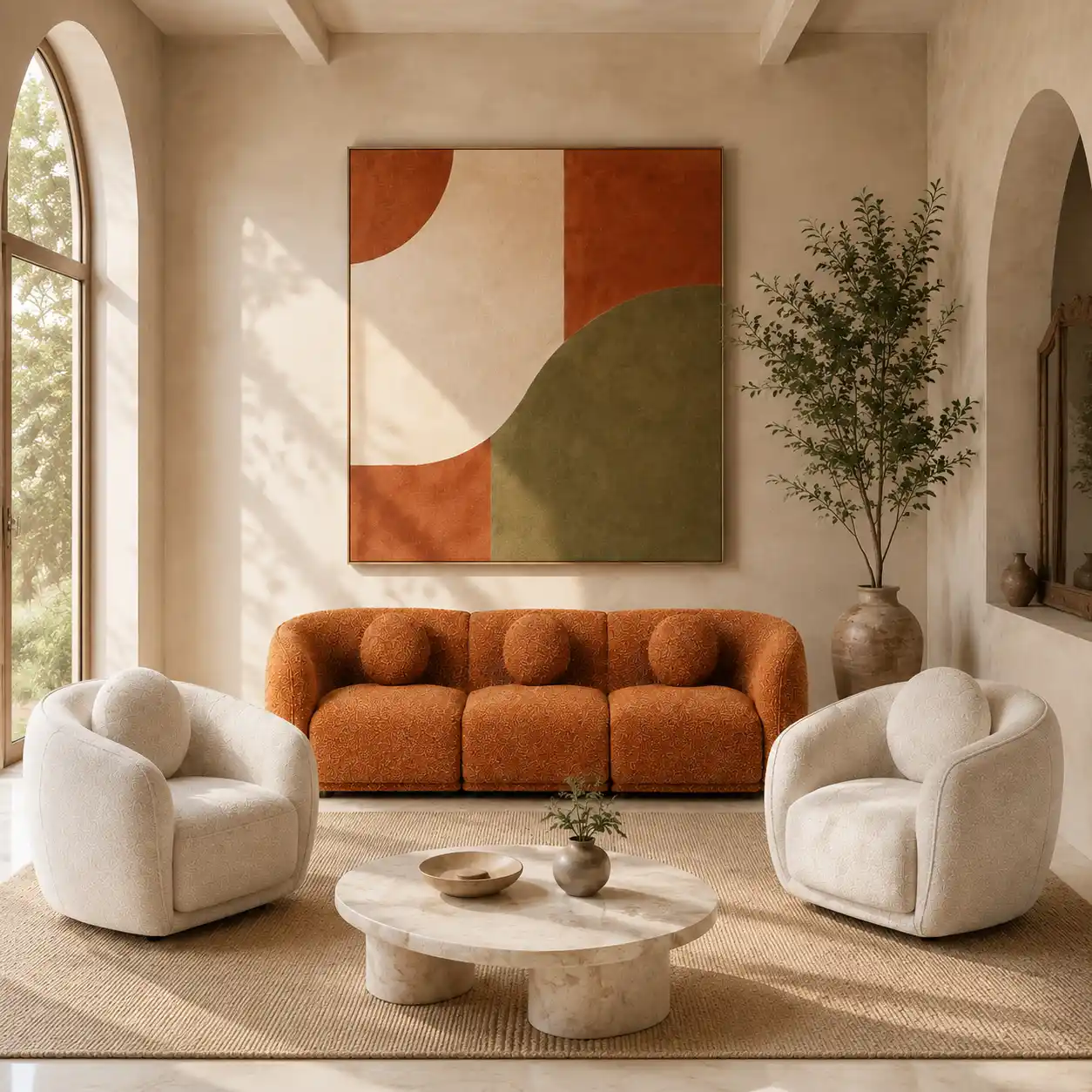 The Elysian Curved Four-Seater Organic Modular Sofa