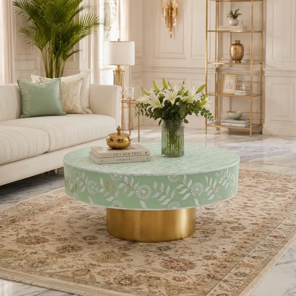 The Verdant Lotus MOP Coffee Table