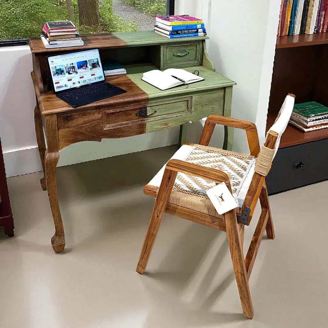 Sage & Wood Two-Tone Secretary Desk