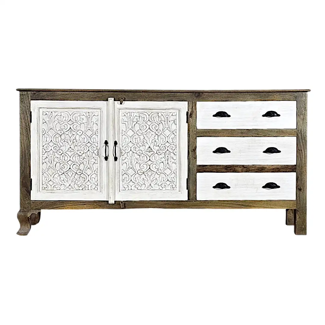 The Palace Hand-Carved Mango Wood Credenza