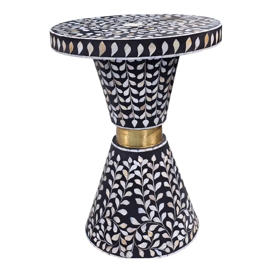 Le Palais des Indes Mother-of-Pearl & Brass Inlaid Pedestal