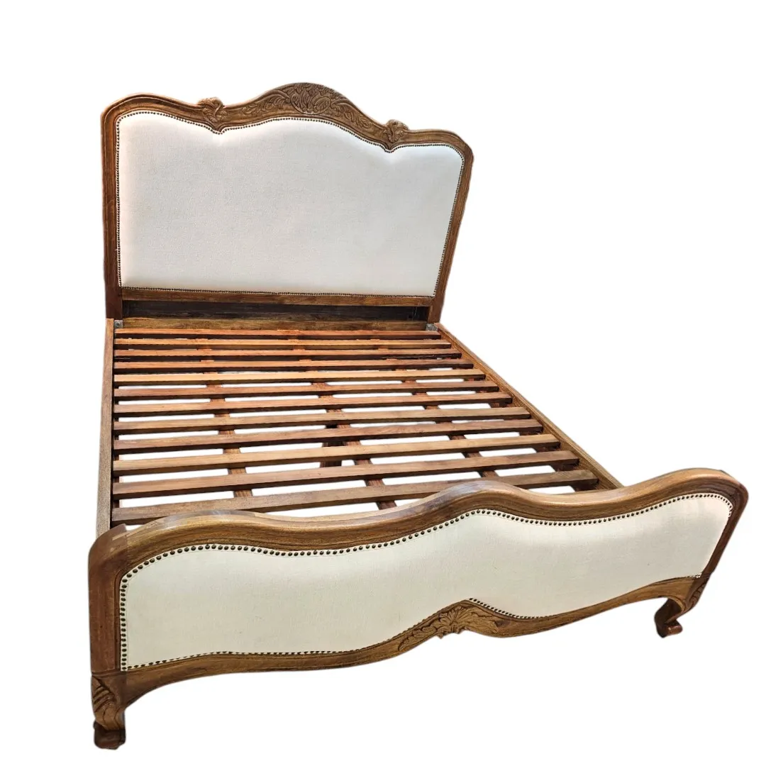 Al-Amira Upholstered Mango Wood Bedstead
