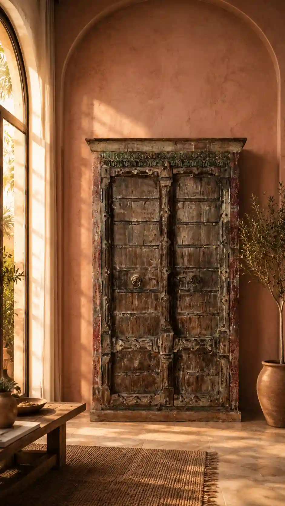The Tanjore Temple Relief Reclaimed Armoire