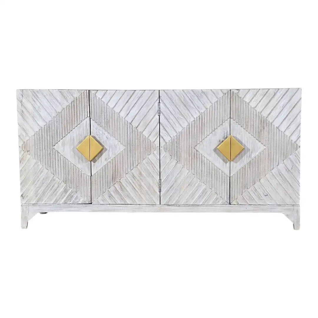 The Fortress Chevron Brutalist Sideboard