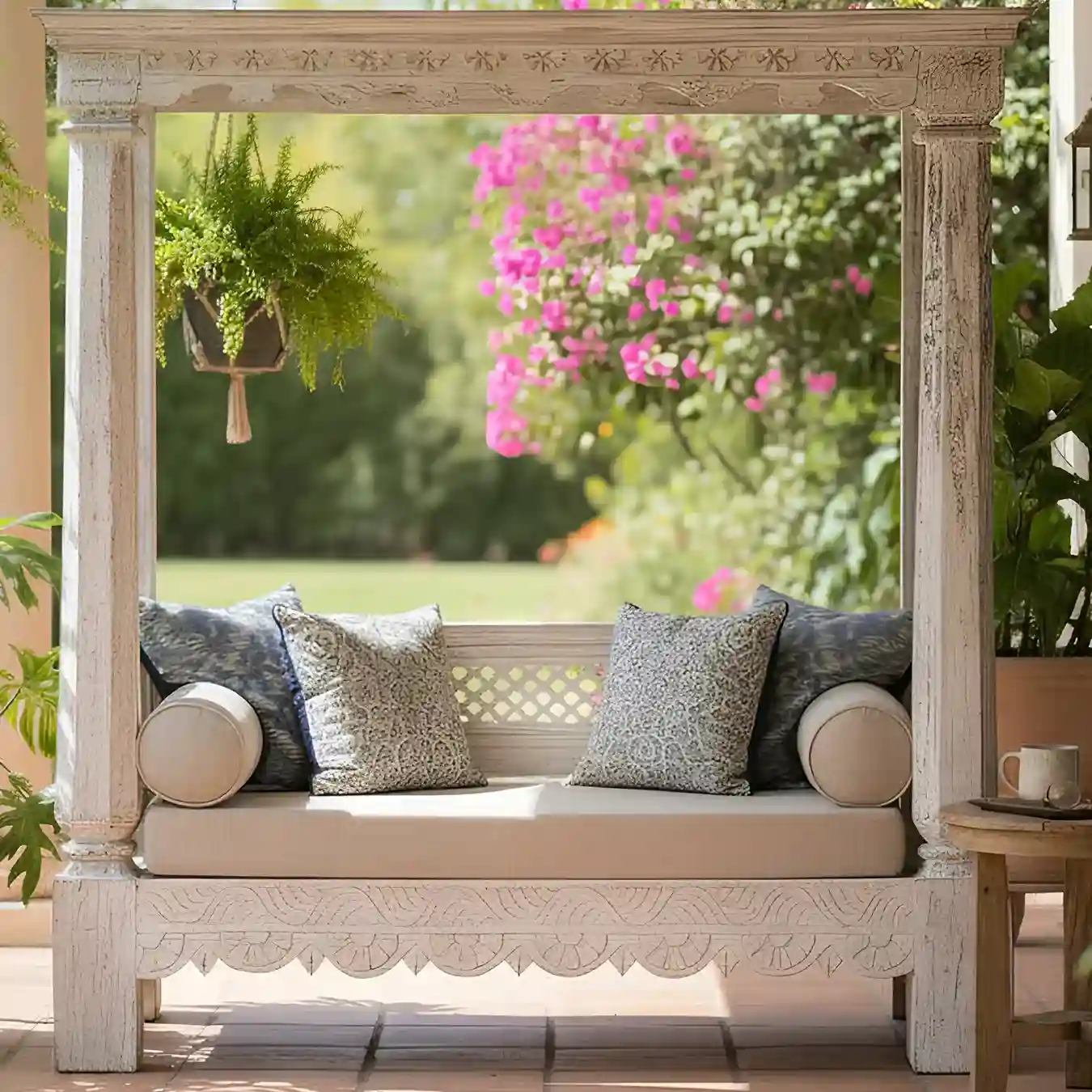 Lit de Repos Jali Royal (A Royal Daybed featuring Intricate Jali Latticework)