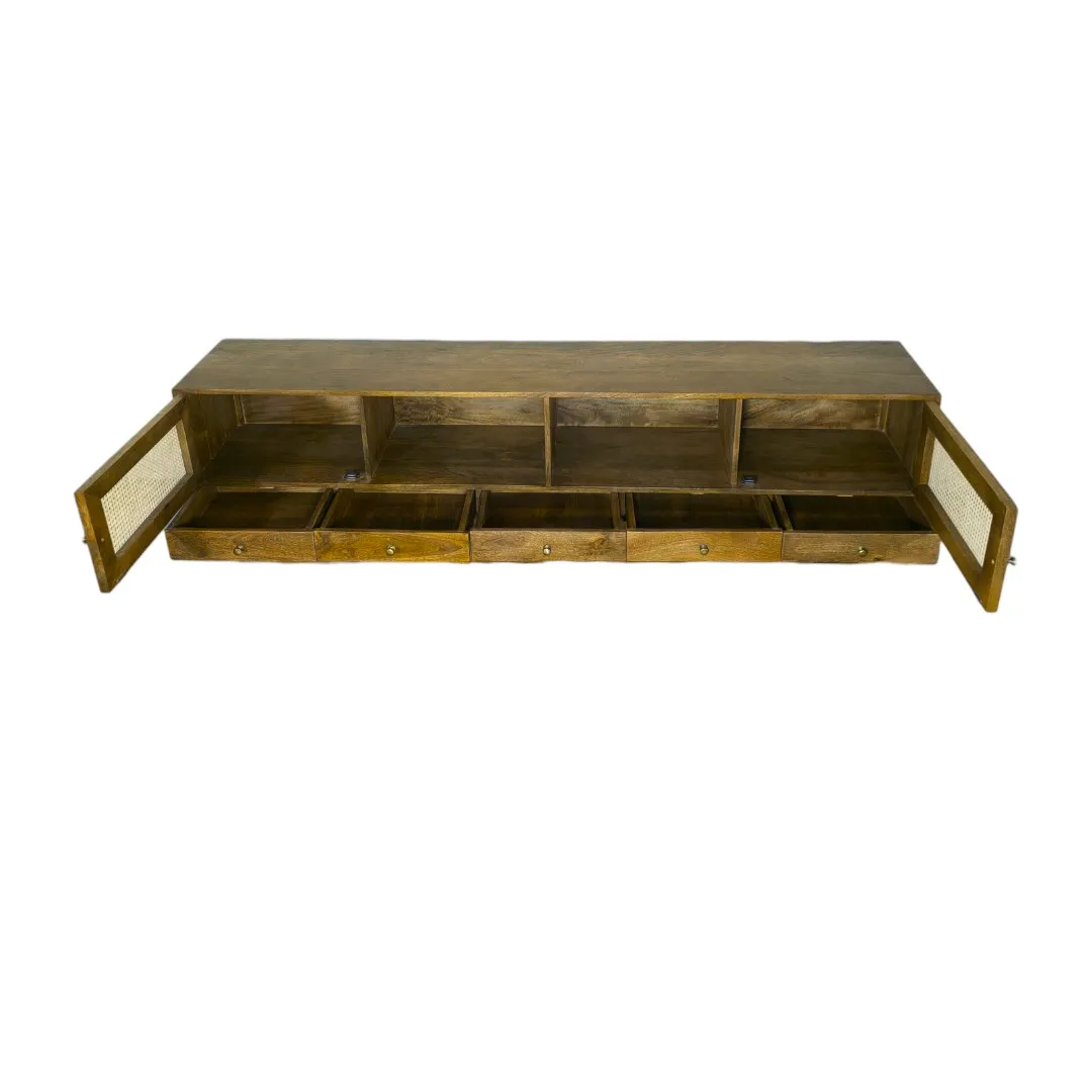 Rattan & Wood TV Unit