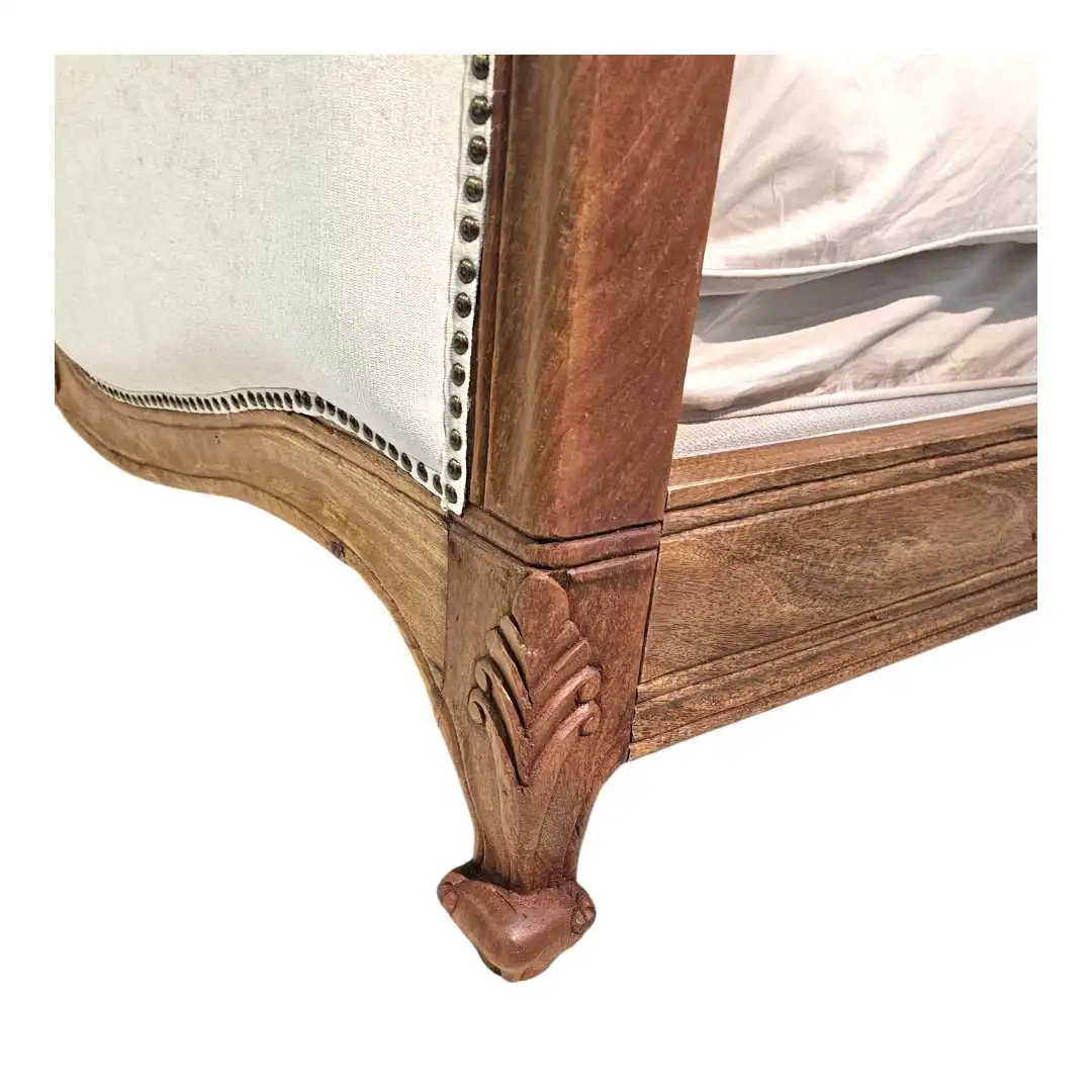 Al-Amira Upholstered Mango Wood Bedstead
