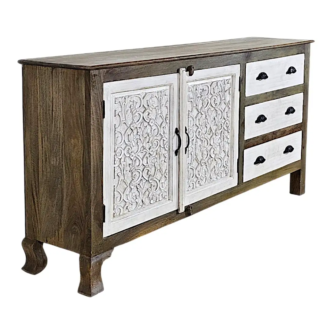 The Palace Hand-Carved Mango Wood Credenza