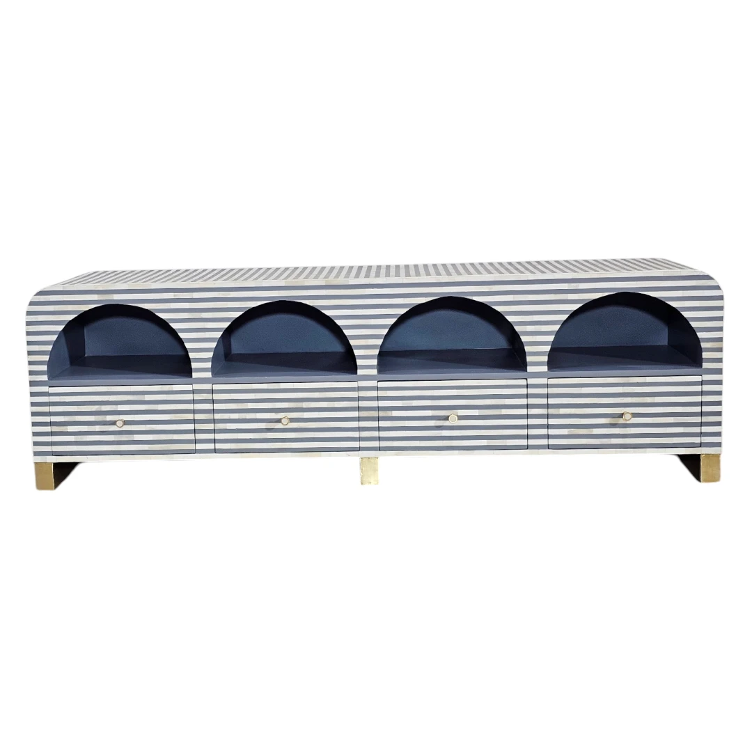 The Majlis Al-Hawa Arched Bone Inlay Media Console