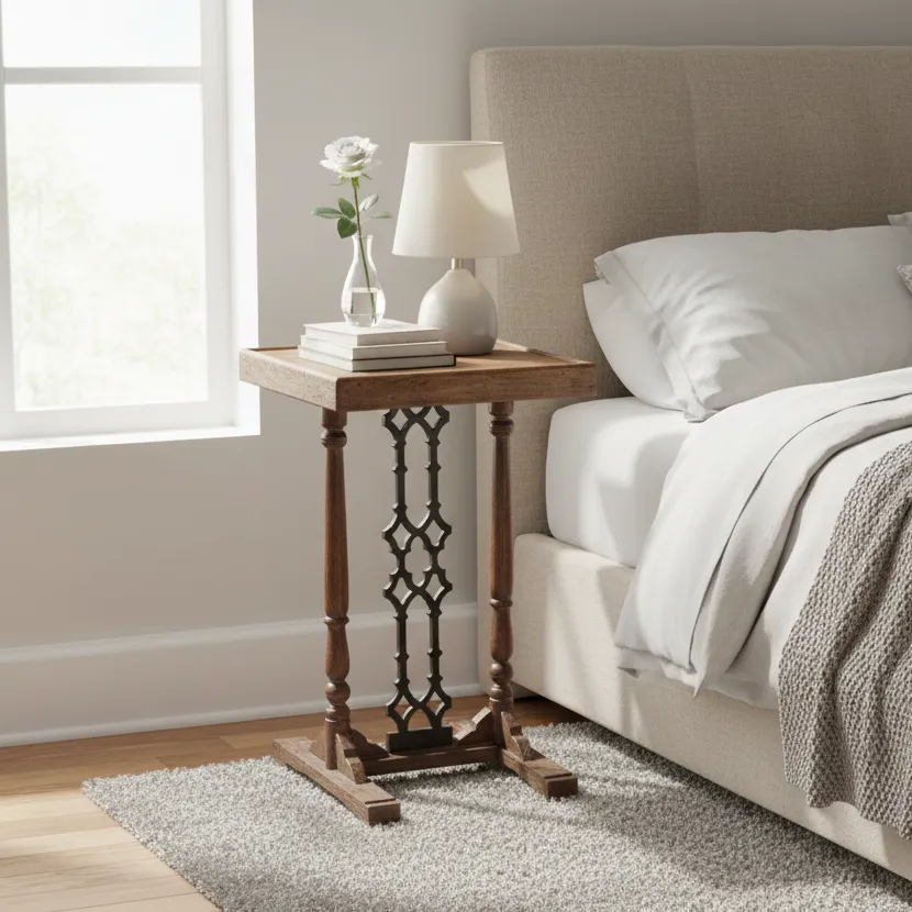 Architectural Fretwork Accent Table