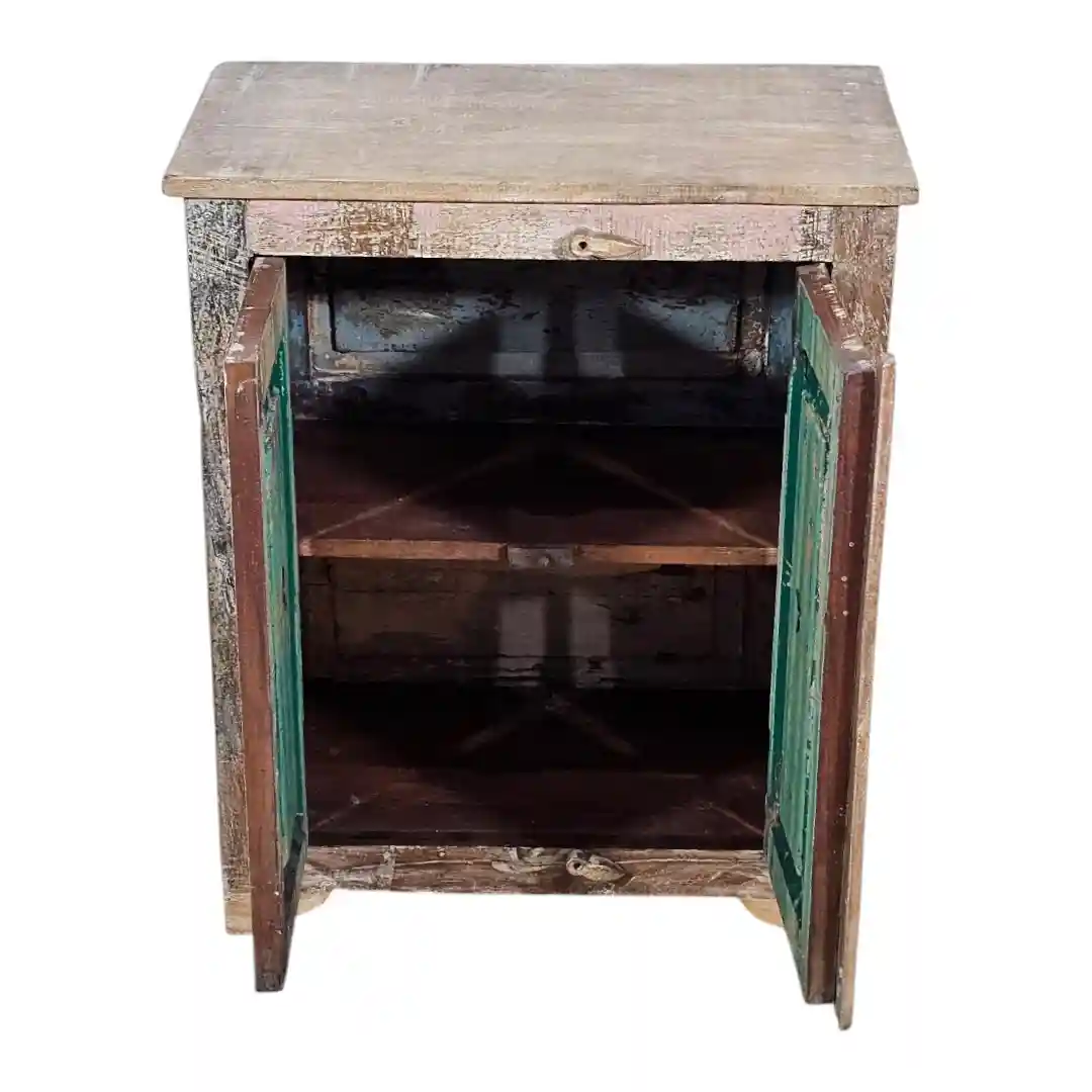 The Delhi Imperial Geometric Reclaimed Bedside Cabinet