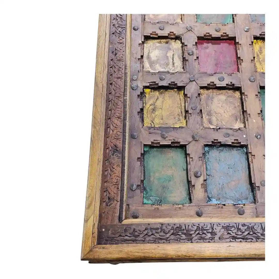 The Kaleidoscope Mosaic Haven Carved Wooden Coffee Table