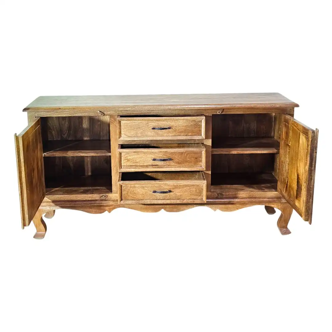 The Silk Road Sanctuary Carved Credenza