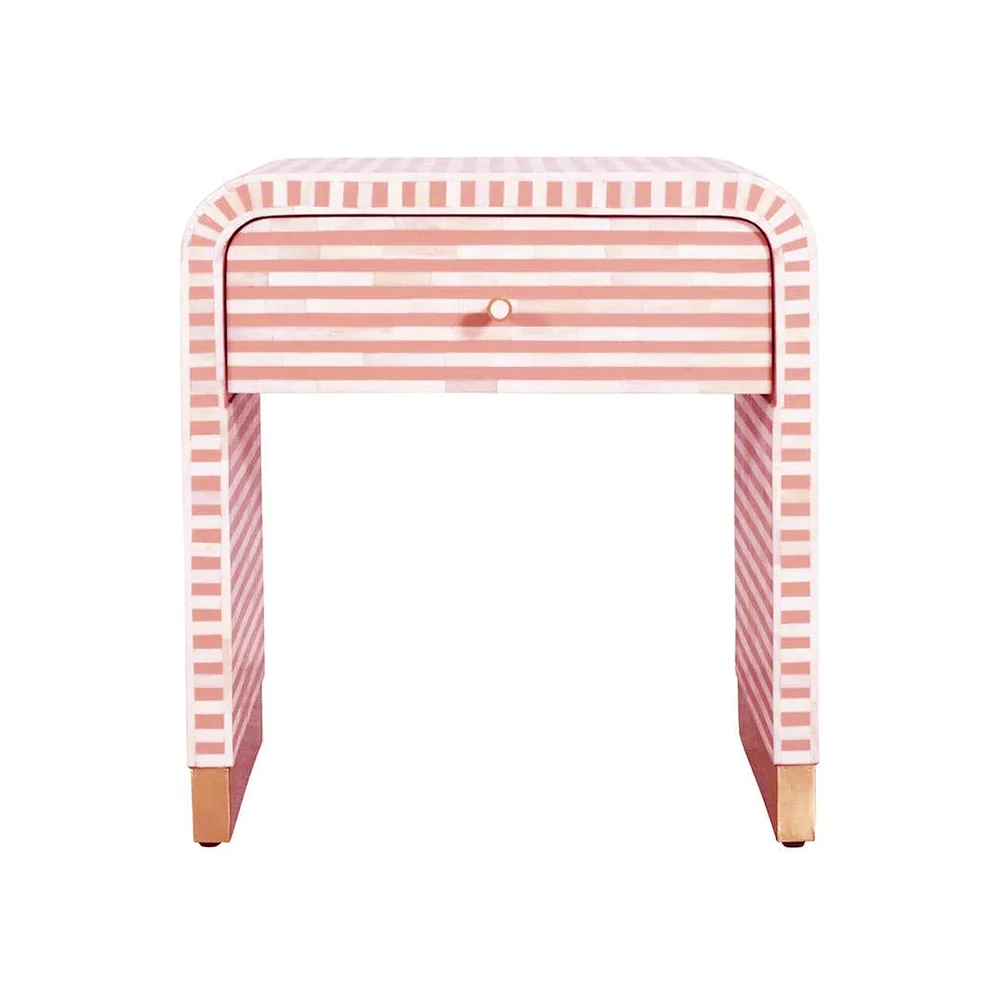 Striped Bedside Drawer | طاولة جانبية مخططة