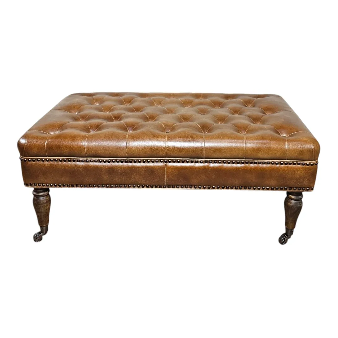 The Topkapi Imperial Tufted Leather Ottoman