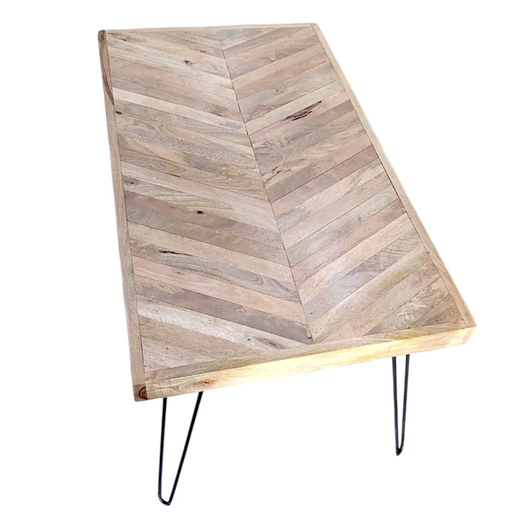 The Zara Chevron Mango Wood Dining Table