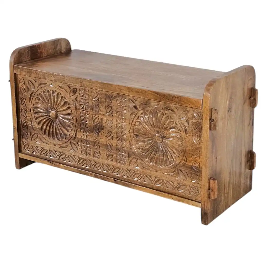 The Mehrab Sunburst Imperial Mango Wood Dowry Trunk
