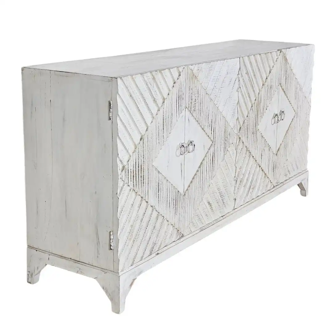 The Fortress Chevron Brutalist Sideboard