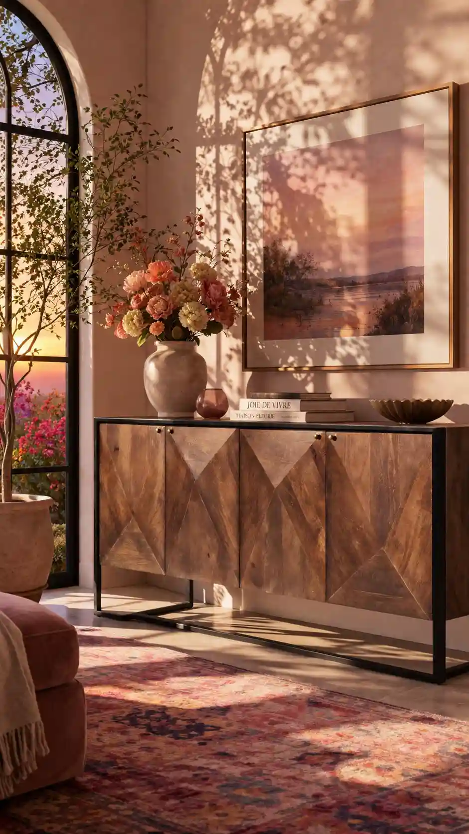 The Belgrave Geometric Sideboard  خزانة بيلغريف الجانبية