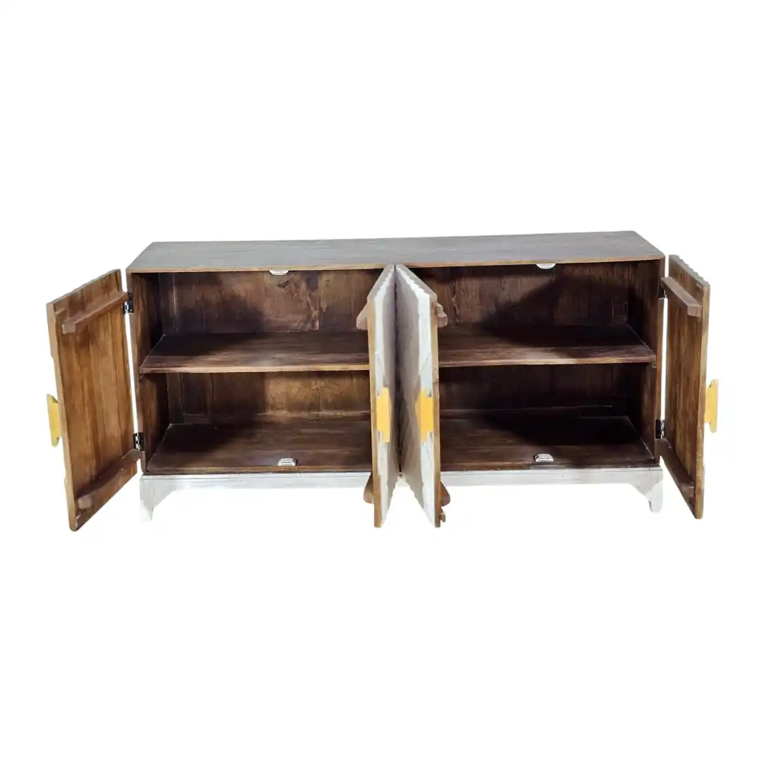 The Fortress Chevron Brutalist Sideboard