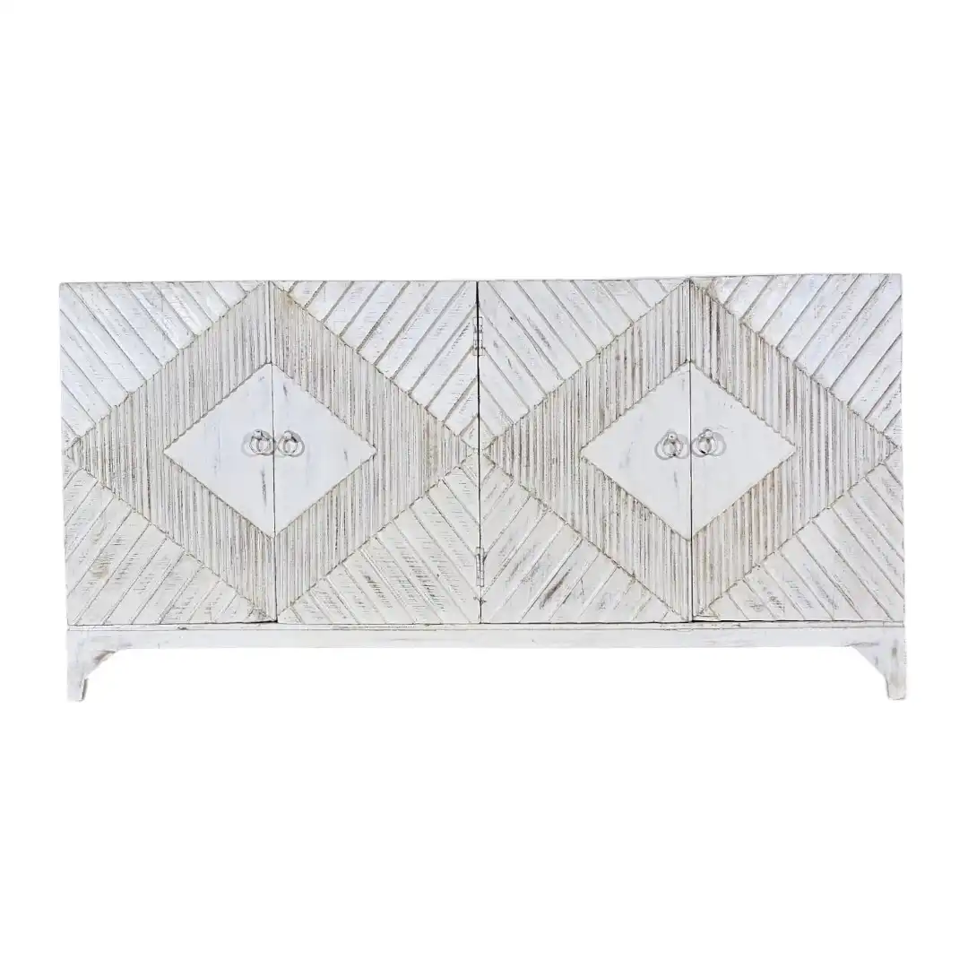 The Fortress Chevron Brutalist Sideboard