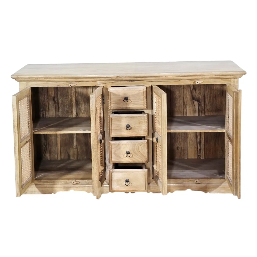 The Biarritz Raw Mango & Hand-Cane Sideboard