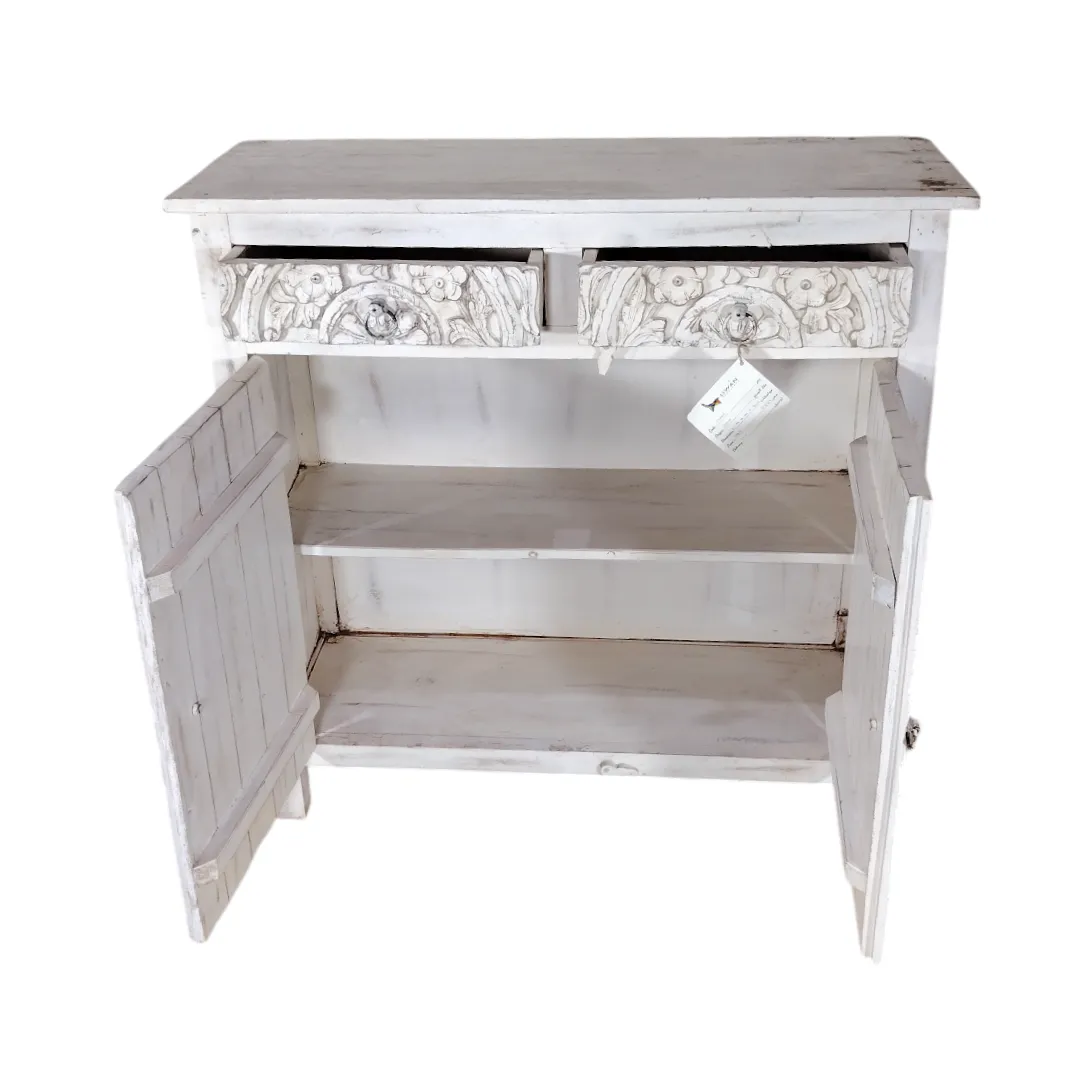 Artisan Carved Glass Display Cabinet