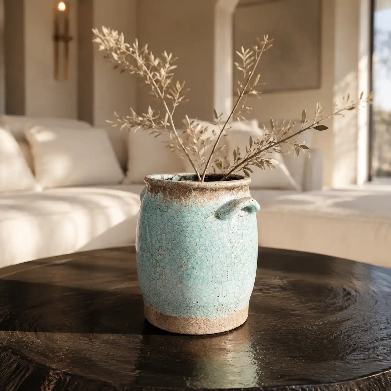 Candia Pale Turquoise Terracotta Vase
