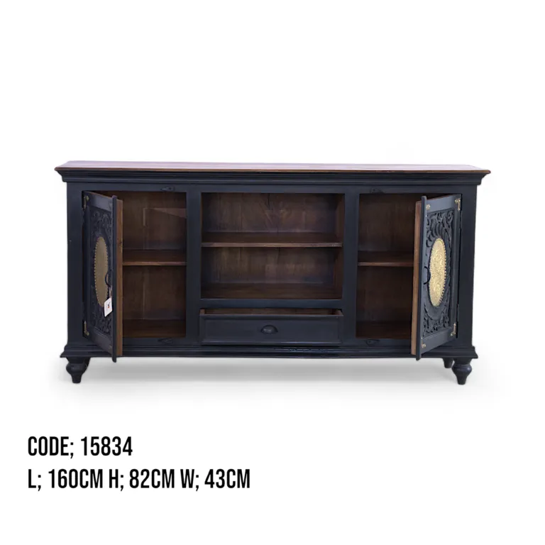 Jardin Embossed Media Cabinet | Gabinete de Latón