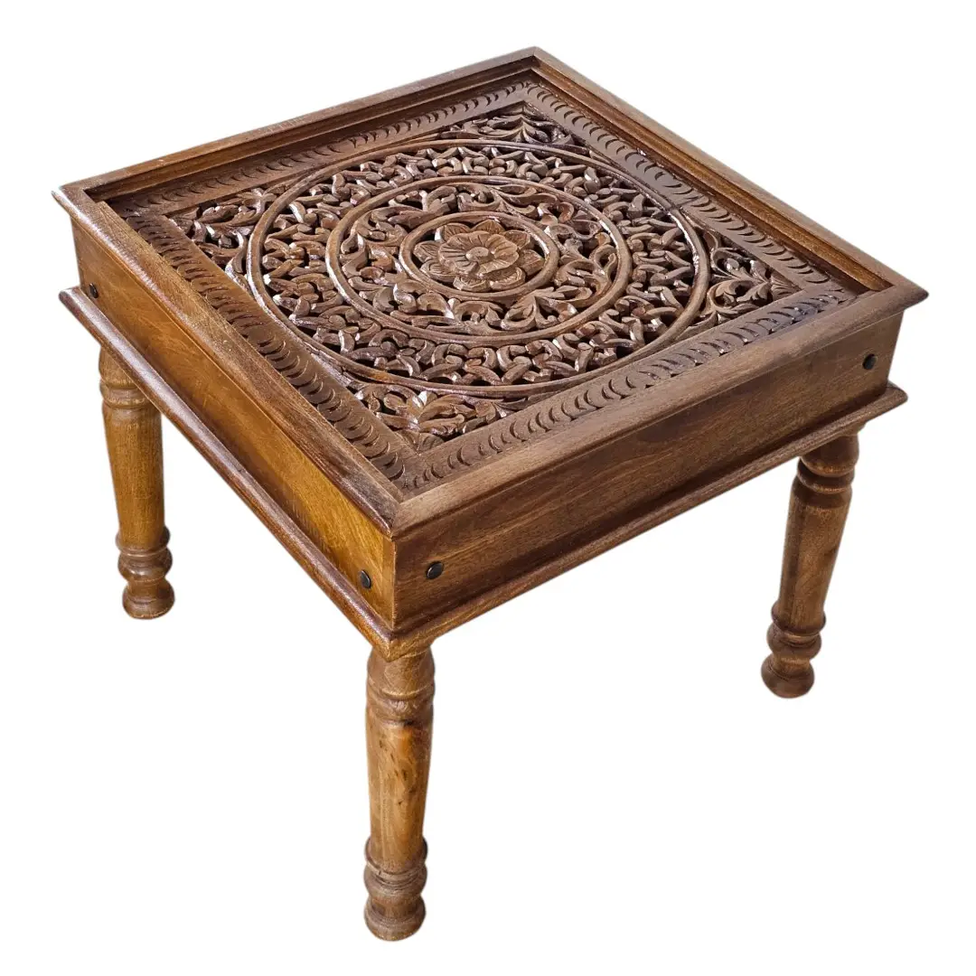 The Mughal Mandala Glass Top Coffee Table