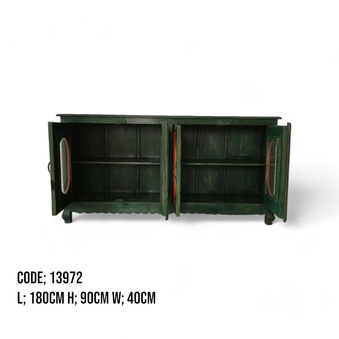 The Haft-Rang Naqsh 4-Door Glass Credenza
