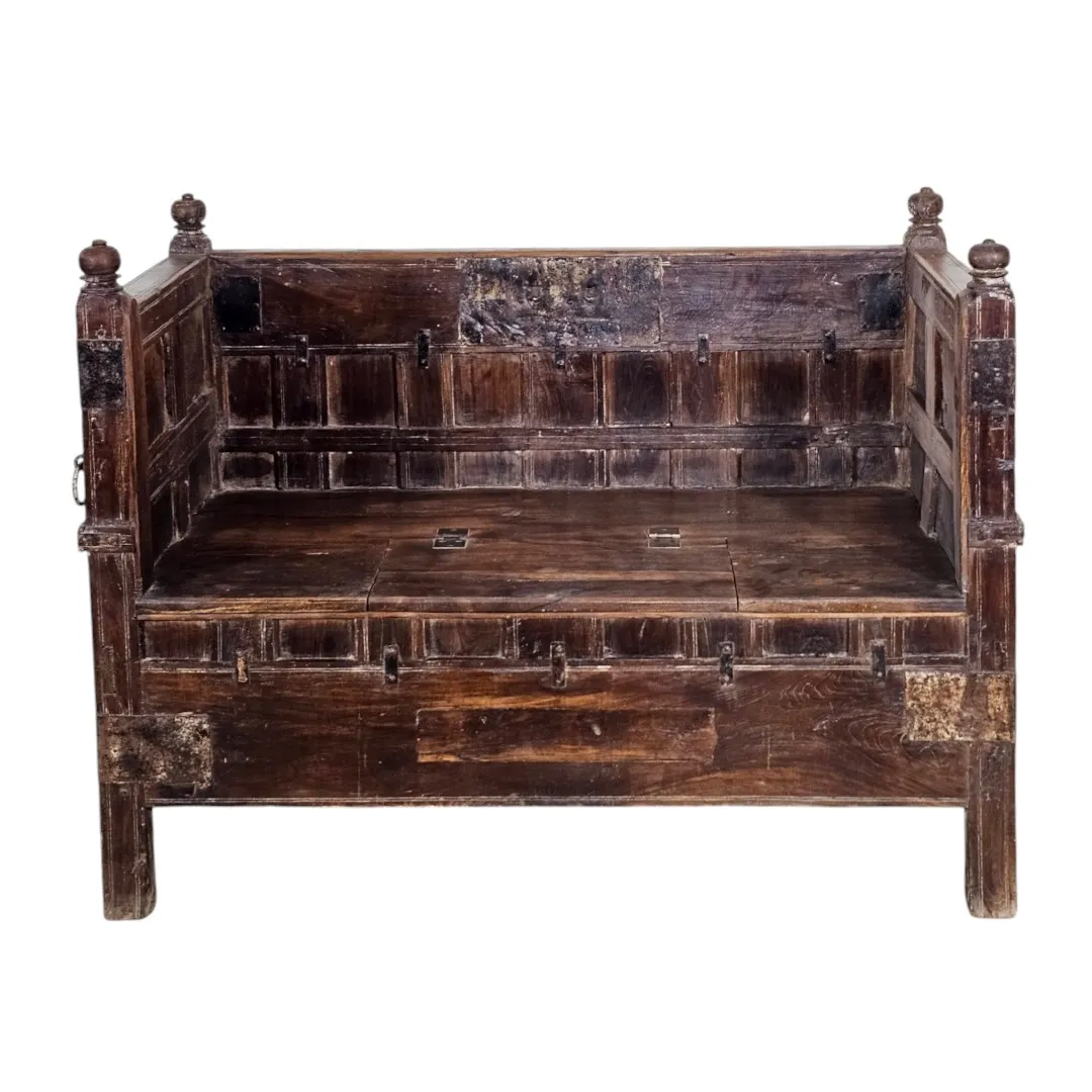 The Avadh Sovereign Trunk Settee Bench