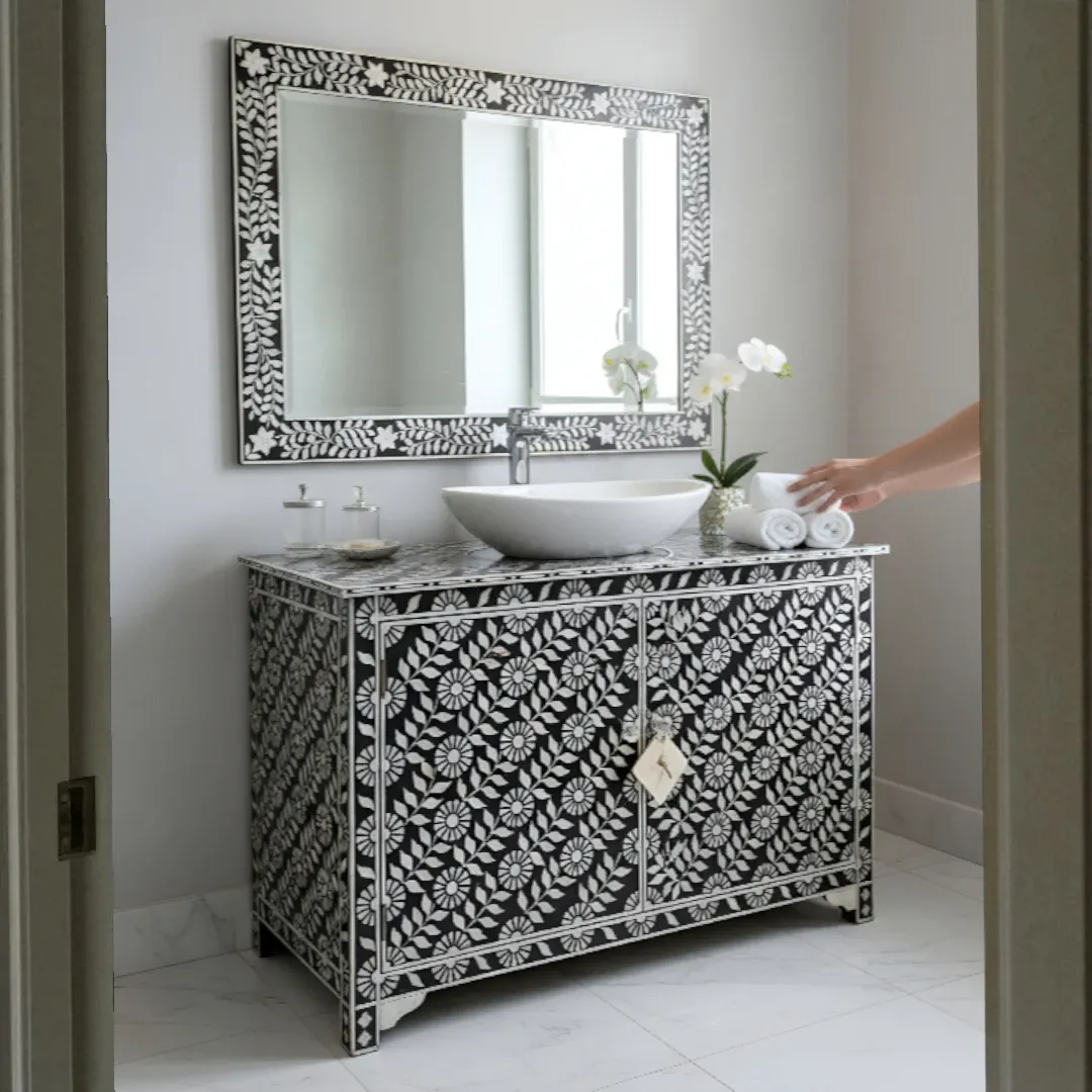 The 'Andalusian Night' Mother of Pearl Inlay Vanity Console (ليلة أندلسية)