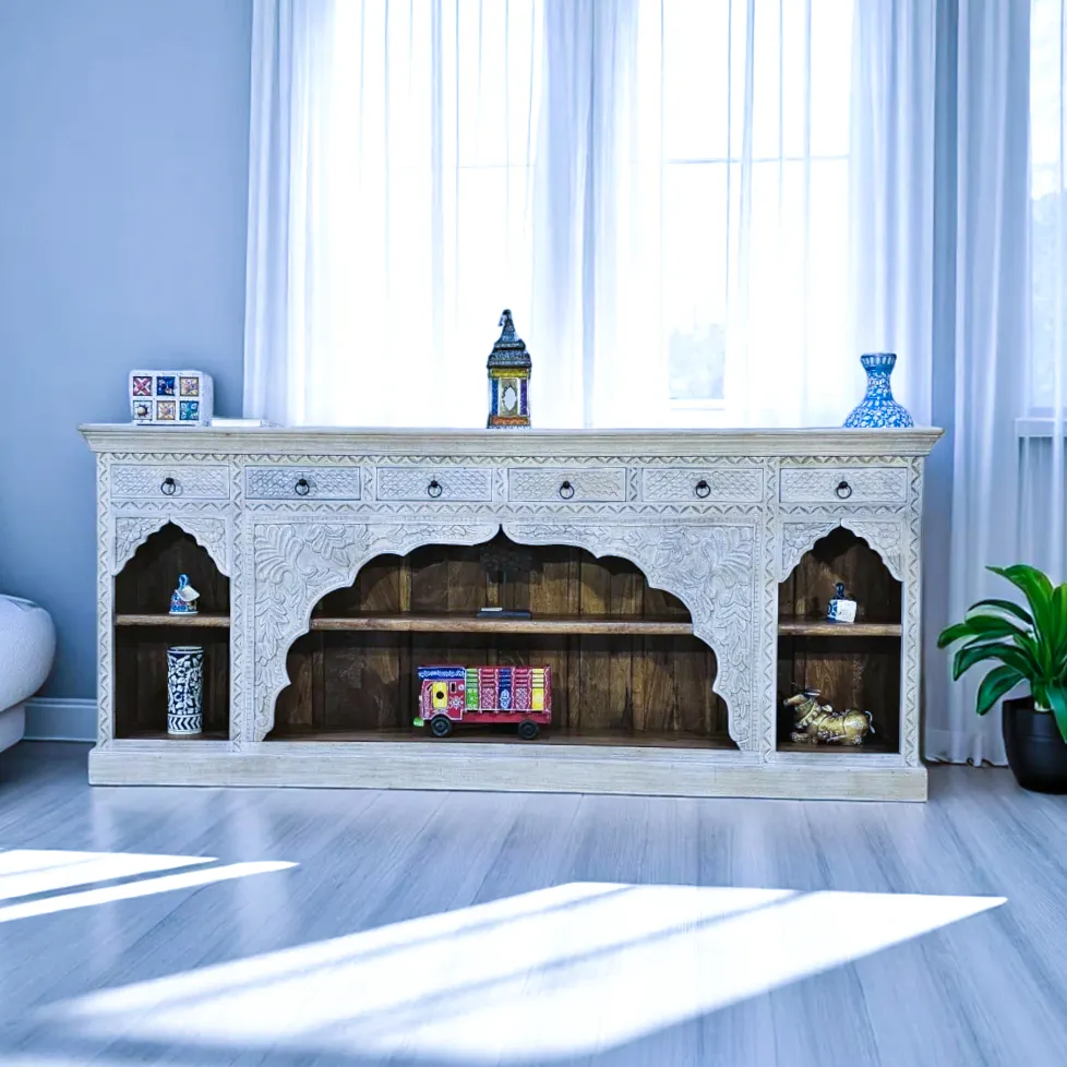 The Aura Carved Media Credenza