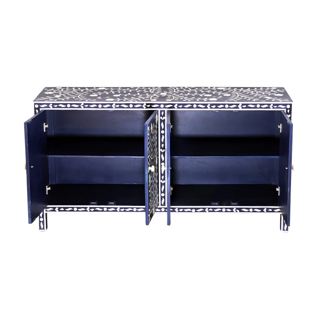 Jameela Floral Inlay 4-Door Sideboard