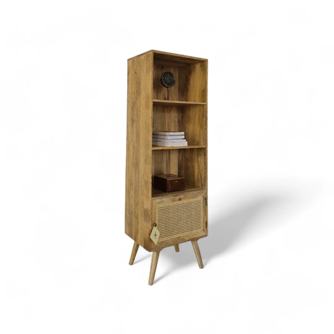 OPEN RATTAN BOOKSHELF