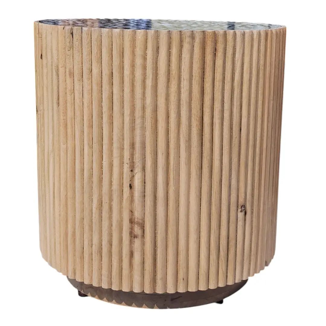 The Aziza Mother of Pearl Fluted Side Table