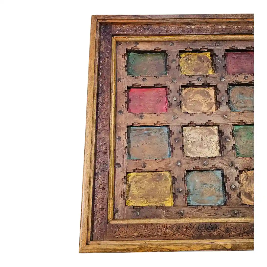 The Kaleidoscope Mosaic Haven Carved Wooden Coffee Table