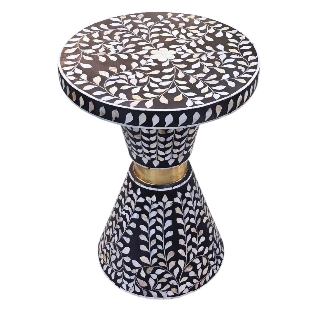 Le Palais des Indes Mother-of-Pearl & Brass Inlaid Pedestal
